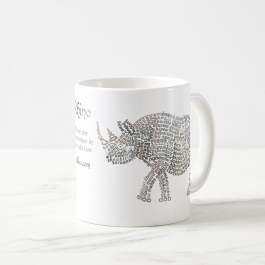 World Word African Rhino Tasse (VorderseiteRechts)