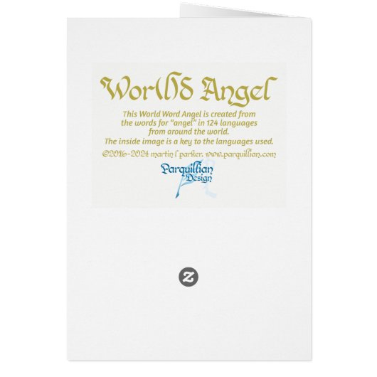 World Word Angel Card (Hinten)