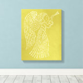 World Word Angel Gold Canvas Print Leinwanddruck (Insitu (Holzboden))