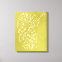 World Word Angel Gold Canvas Print Leinwanddruck