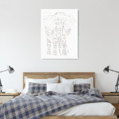 World Word Asian Elephant Stretched Canvas Print Leinwanddruck (Insitu (Schlafzimmer))