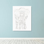 World Word Asian Elephant Stretched Canvas Print Leinwanddruck (Insitu (Holzboden))