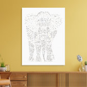 World Word Asian Elephant Stretched Canvas Print Leinwanddruck (Insitu (Wohnzimmer))