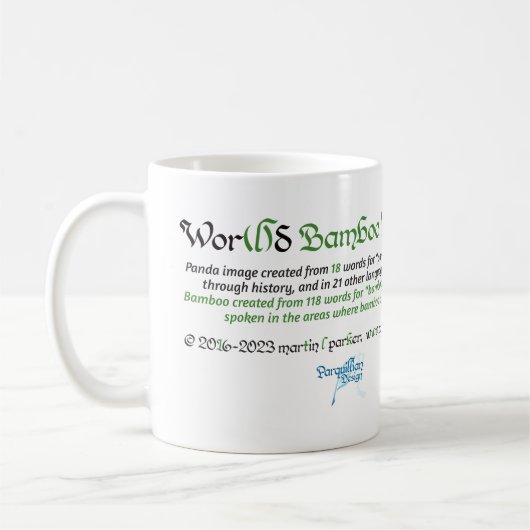 World Word Bamboo Panda Tasse (Links)