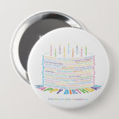 World Word Birthday Cake Button (Vorne & Hinten)
