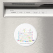 World Word Birthday Cake Magnet (In Situ (Geschirrspüler))