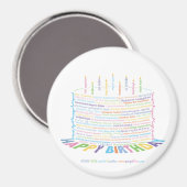 World Word Birthday Cake Magnet (Vorderseite/Rückseite)
