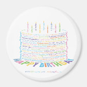 World Word Birthday Cake Magnet (Vorne)