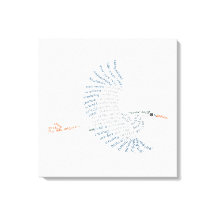 World Word Blue Heron Canvas Print