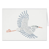 World Word Blue Heron Card (Vorderseite (Horizontal))