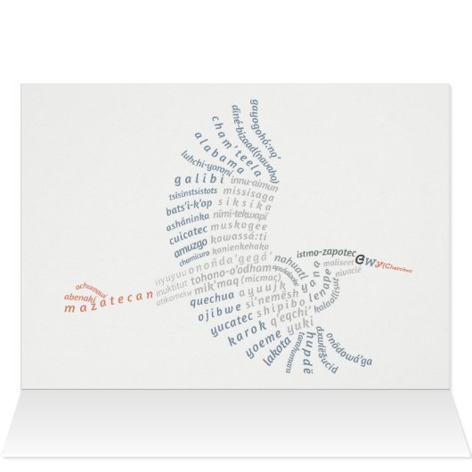 World Word Blue Heron Card (Innenansicht Horizontal (Oben))