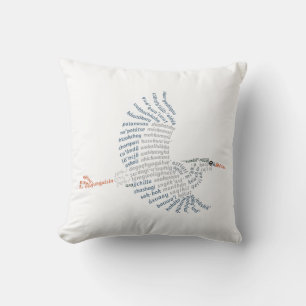 World Word Blue Heron Pillow Kissen