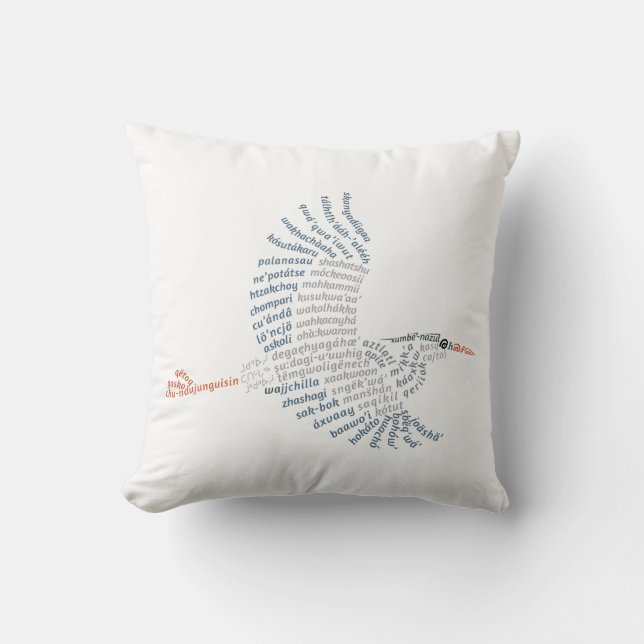 World Word Blue Heron Pillow Kissen (Vorderseite)