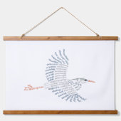 World Word Blue Heron Tapestry Wandteppich Mit Holzrahmen (Vorne)