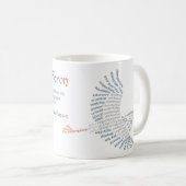World Word Blue Heron Tasse (VorderseiteRechts)