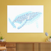 World Word Blue Whale Canvas Print Leinwanddruck (Insitu (Wohnzimmer))