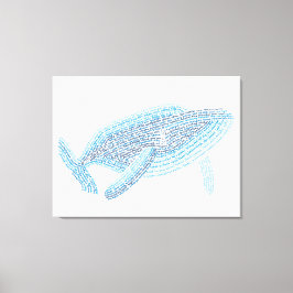 World Word Blue Whale Canvas Print Leinwanddruck
