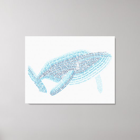 World Word Blue Whale Canvas Print Leinwanddruck (Vorderseite)