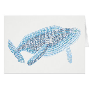 World Word Blue Whale Card
