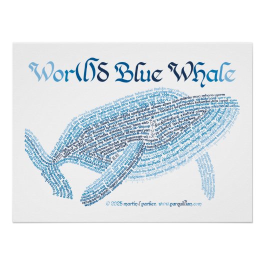 World Word Blue Whale Poster (Vorderseite)