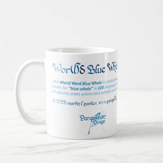 World Word Blue Whale Tasse (Links)