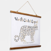 World Word Clouded Leopard Tapestes Wandteppich Mit Holzrahmen (Gewinkelt)