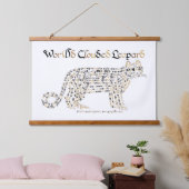 World Word Clouded Leopard Tapestes Wandteppich Mit Holzrahmen (Schlafzimmer)
