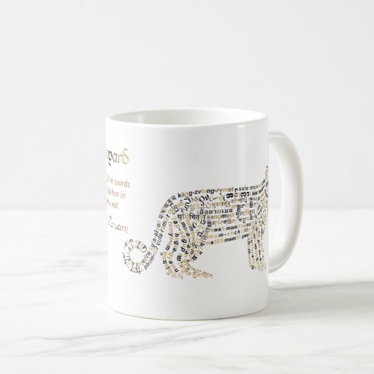 World Word Clouded Leopard-Tasse Kaffeetasse (VorderseiteRechts)