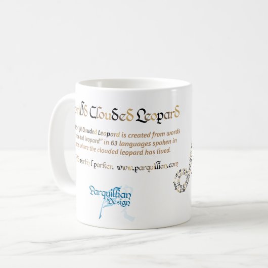World Word Clouded Leopard-Tasse Kaffeetasse (Vorderseite Links)