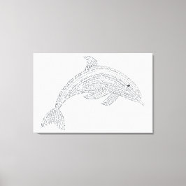 World Word Dolphin Canvas Print Leinwanddruck