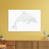 World Word Dolphin Canvas Print Leinwanddruck (Insitu (Wohnzimmer))