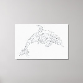 World Word Dolphin Canvas Print Leinwanddruck