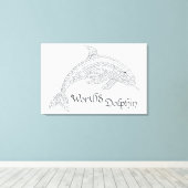 World Word Dolphin Canvas Print - mit Titel Leinwanddruck (Insitu (Holzboden))