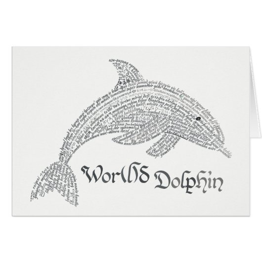 World Word Dolphin Card - mit Titel (Vorderseite (Horizontal))