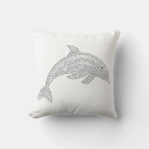 World Word Dolphin Pillow Kissen