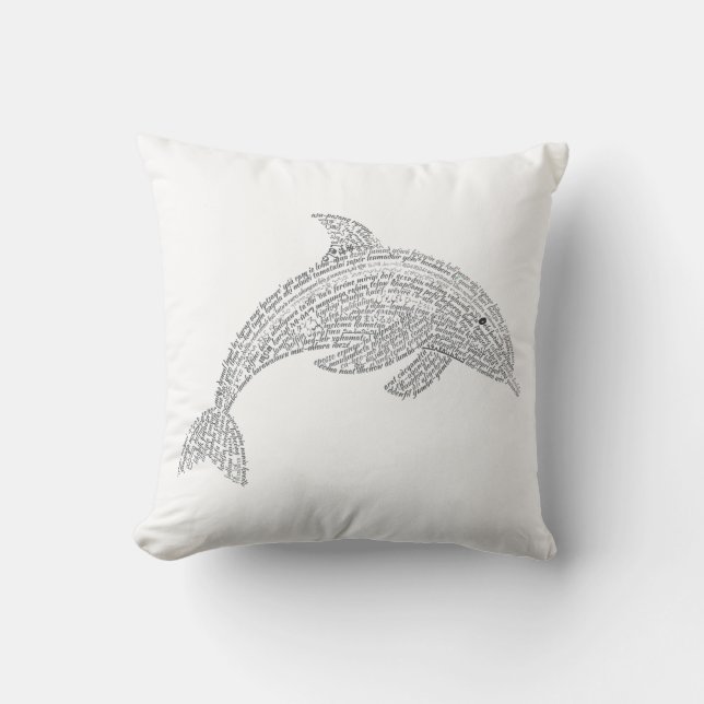 World Word Dolphin Pillow Kissen (Vorderseite)