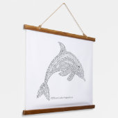 World Word Dolphin Tapestry Wandteppich Mit Holzrahmen (Gewinkelt)