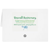World Word Emerald Anniversary Card (Rückseite Horizontal)