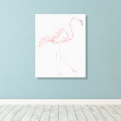 World Word Flamingo Canvas Print Leinwanddruck (Insitu (Holzboden))