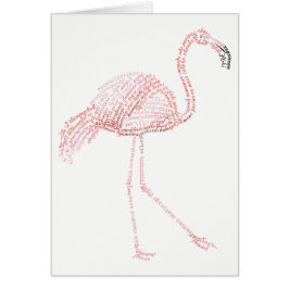 World Word Flamingo Card