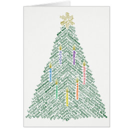 World Word Holiday Tree Card