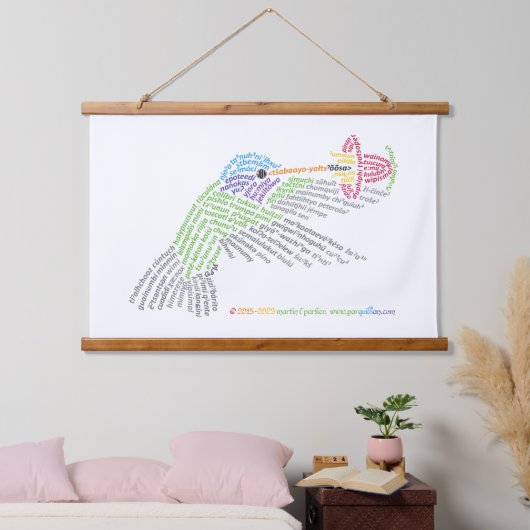 World Word Hummingbird Tapestry Wandteppich Mit Holzrahmen (Schlafzimmer)