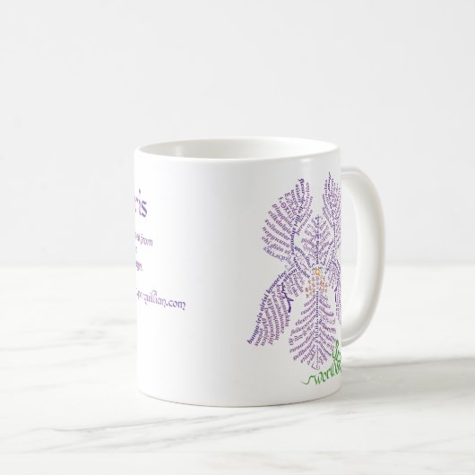 World Word Iris-Tasse Kaffeetasse (VorderseiteRechts)