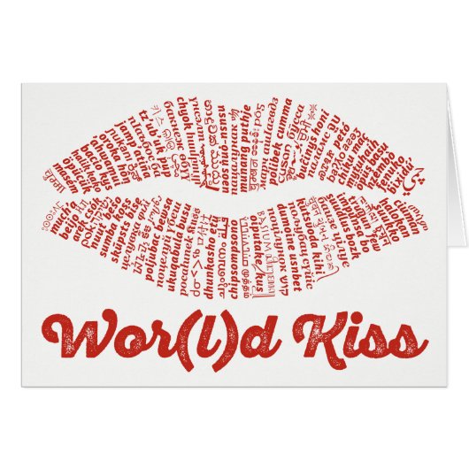 World Word Kiss Card (Vorderseite (Horizontal))