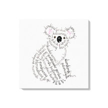 World Word Koala Canvas Print