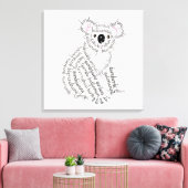 World Word Koala Canvas Print Leinwanddruck (Insitu (Wohnzimmer))