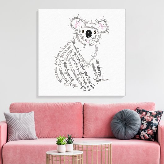 World Word Koala Canvas Print Leinwanddruck (Insitu (Wohnzimmer))