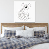 World Word Koala Canvas Print Leinwanddruck (Insitu (Schlafzimmer))