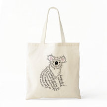 World Word Koala Tote Bag