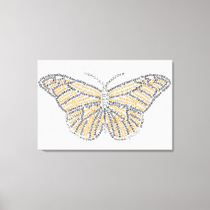 World Word Monarch Butterfly Canvas Print Leinwanddruck